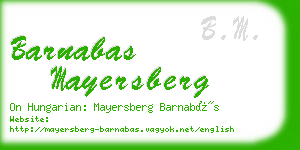 barnabas mayersberg business card